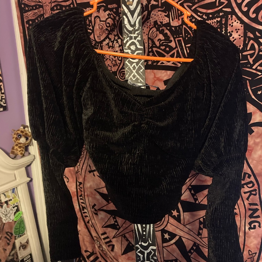 Black Zara Velvet Top